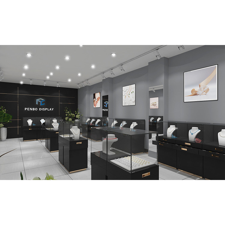 Display Showcase For Jewelry Shop Furniture MDF 20mm Thick Monomer Design